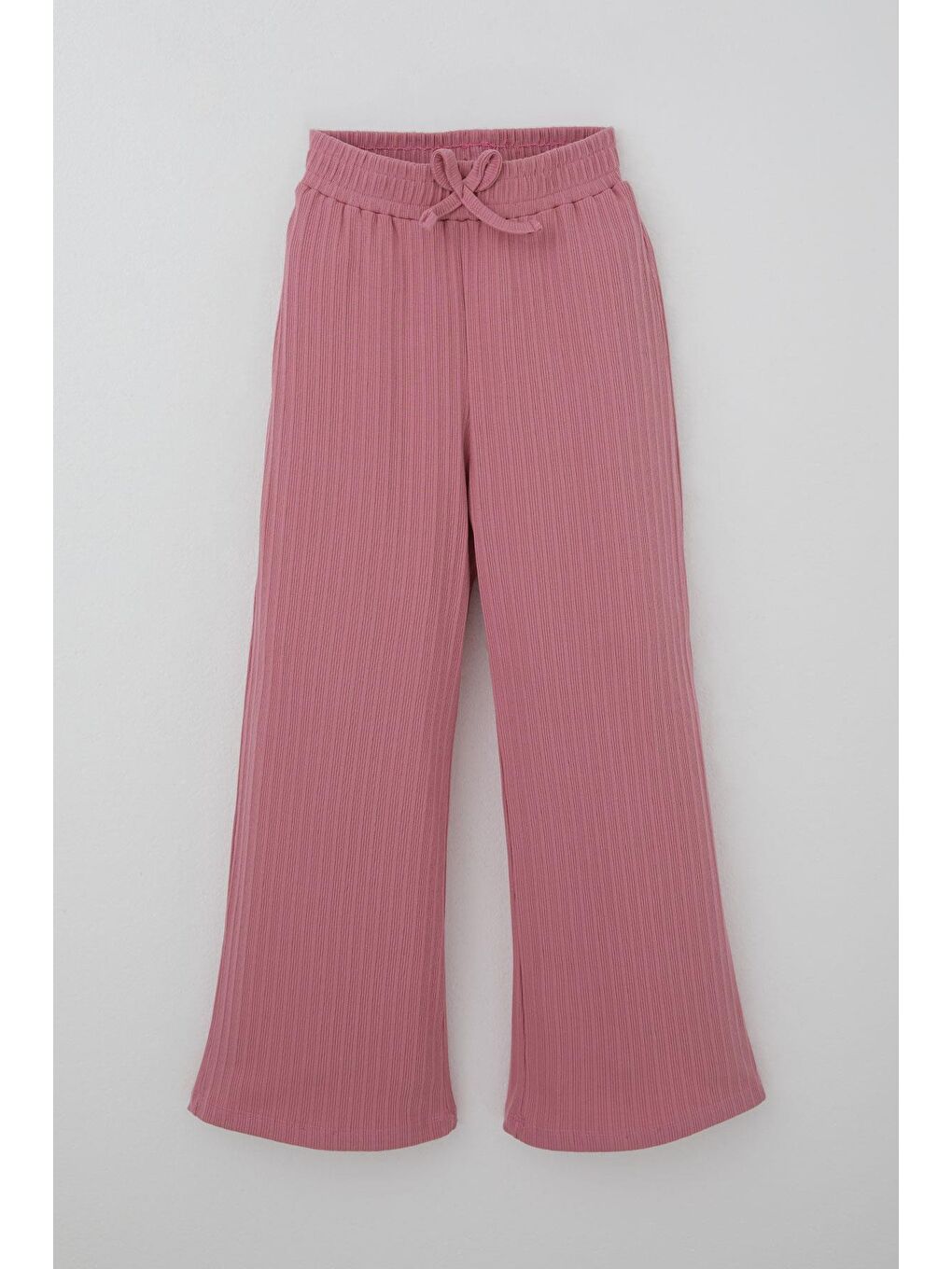 Pembe Kız Çocuk Pantolonlu Takım Yazı Nakışlı Fiyonk Detaylı Gülkurusu (4-8 Yaş)-2