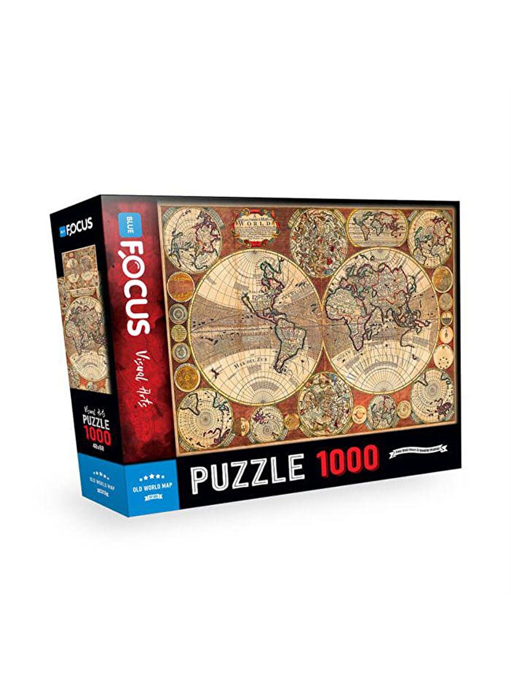 Blue Focus Karışık 1000 Parça Puzzle Old World Map (Eski Dünya Haritası)