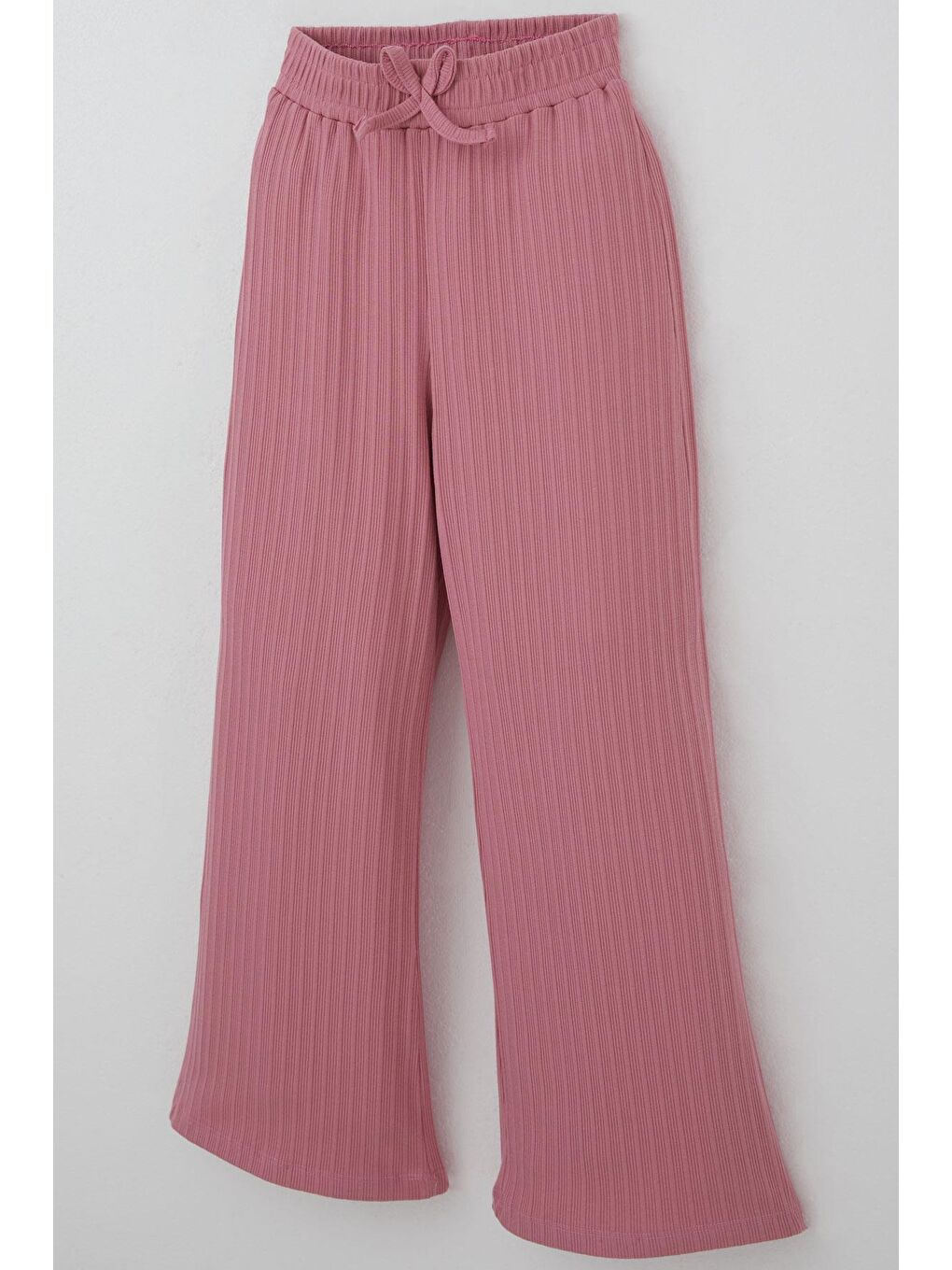 Pembe Kız Çocuk Pantolonlu Takım Yazı Nakışlı Fiyonk Detaylı Gülkurusu (4-8 Yaş)-6