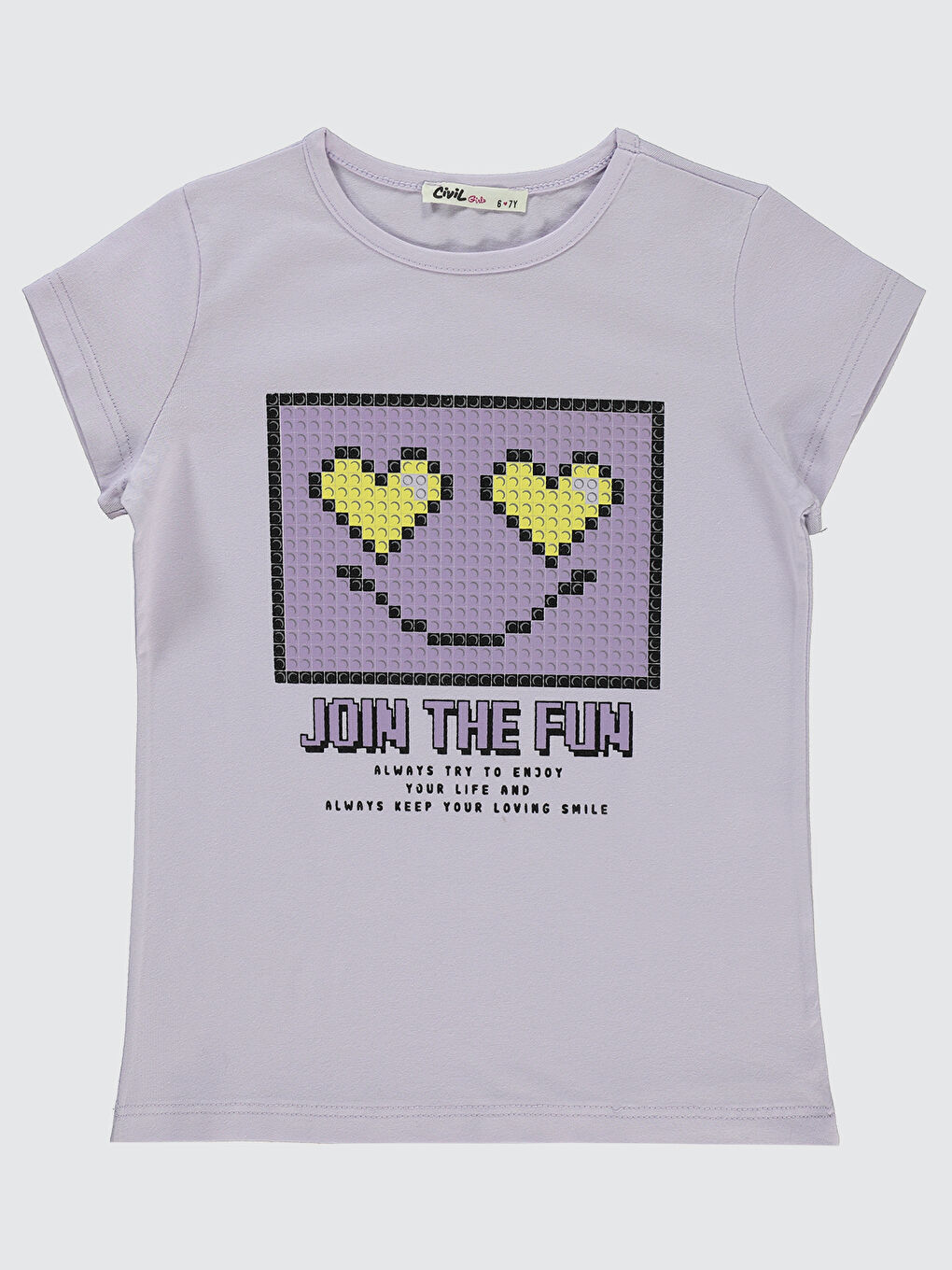Mor Girls Kız Çocuk Tişört 6-9 Yaş Nazik Lavanta
