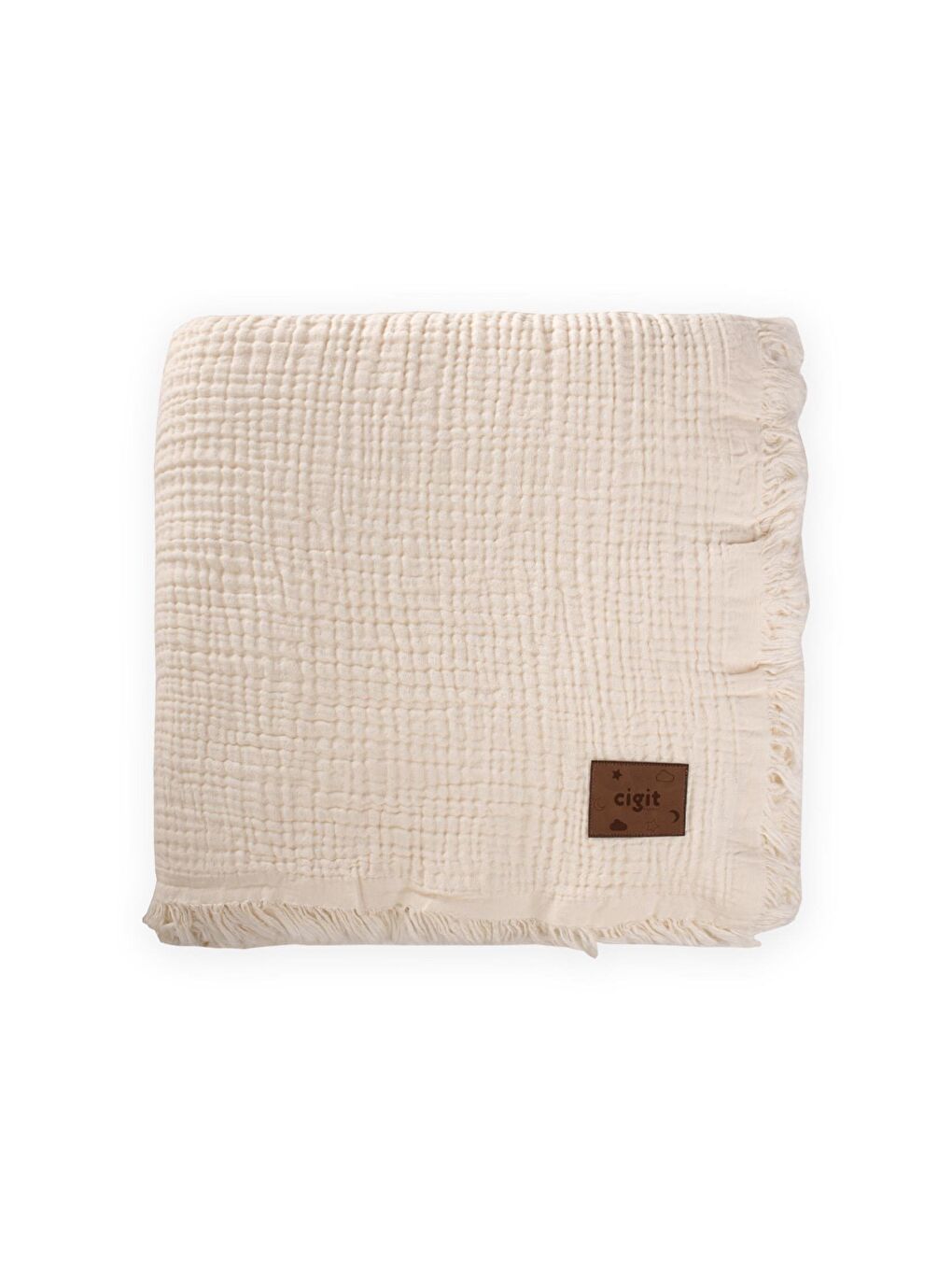 Bej Müslin Dört Kat Yatak Örtüsü 200X220 Cm Naturel-1