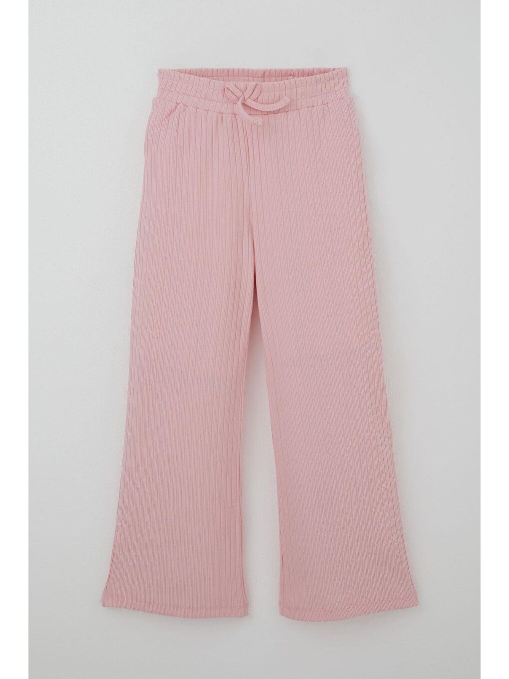 Kız Çocuk Pantolonlu Takım Yazı Nakışlı Fiyonk Detaylı Pembe (4-8 Yaş)-6