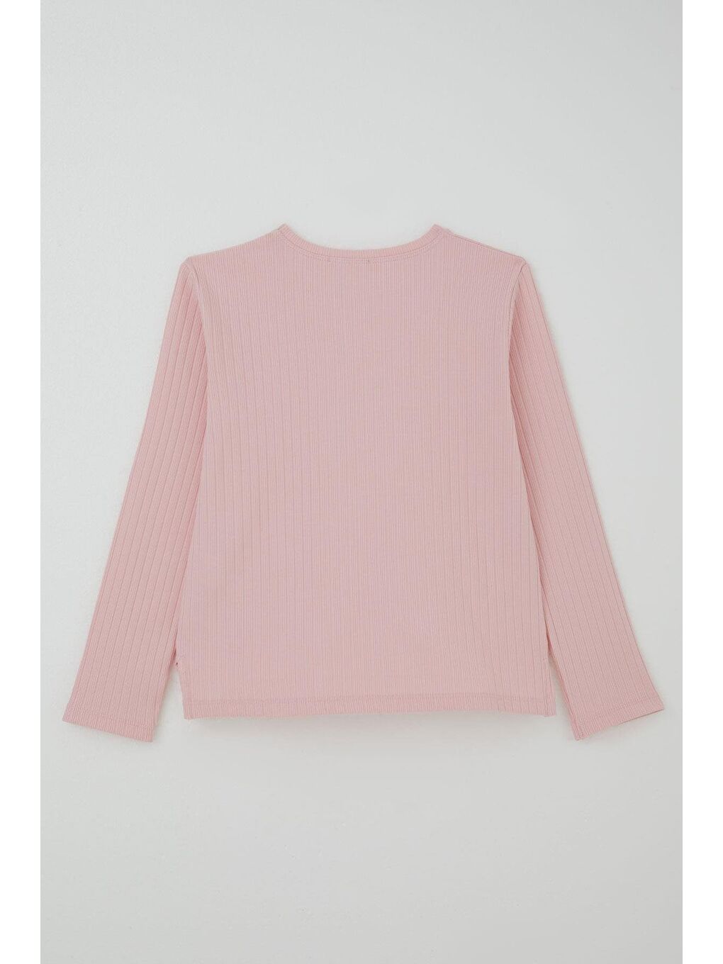 Kız Çocuk Pantolonlu Takım Yazı Nakışlı Fiyonk Detaylı Pembe (4-8 Yaş)-2