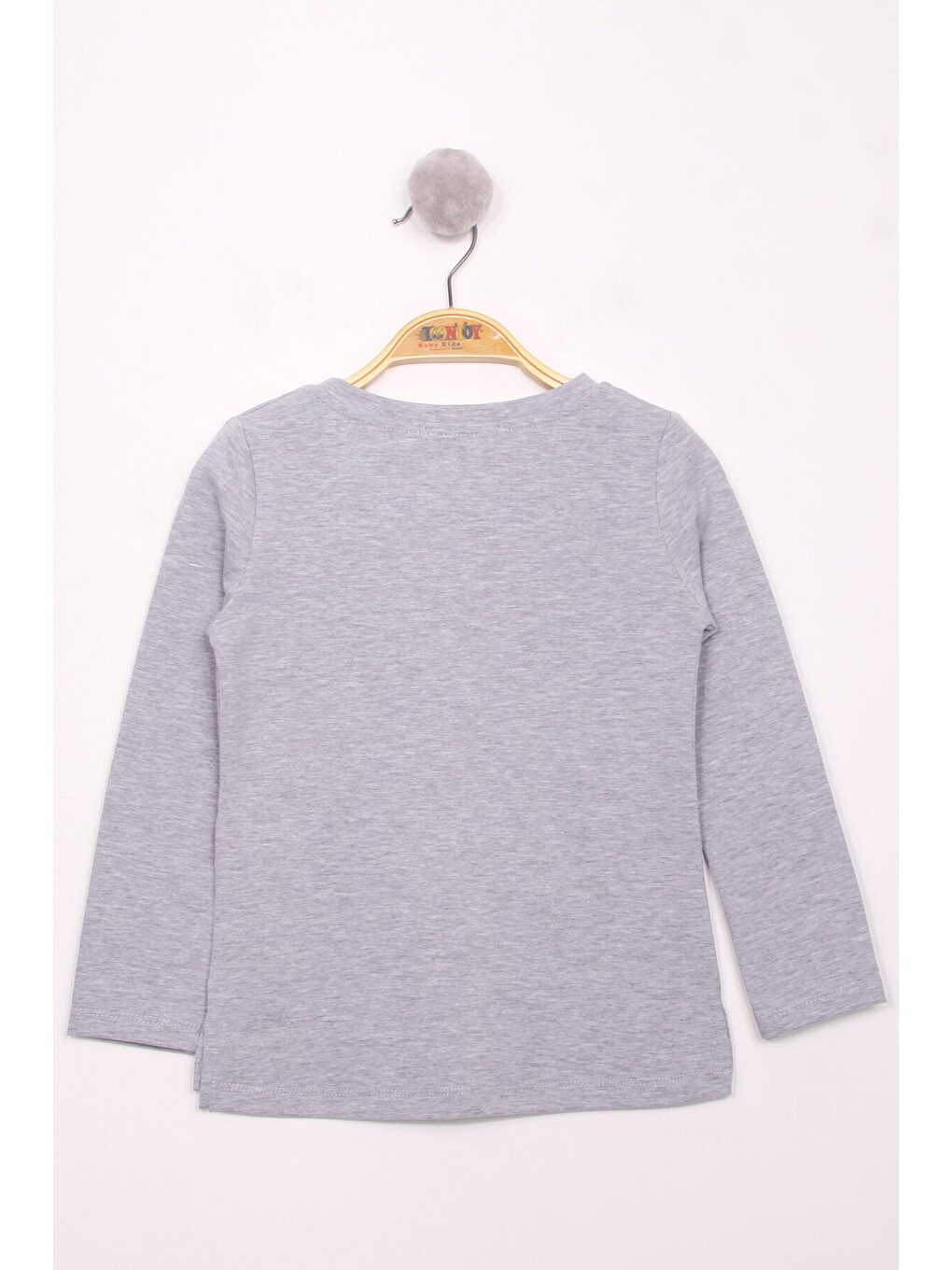 Gri Kız Çocuk Kalp Baskılı T-shirt-1