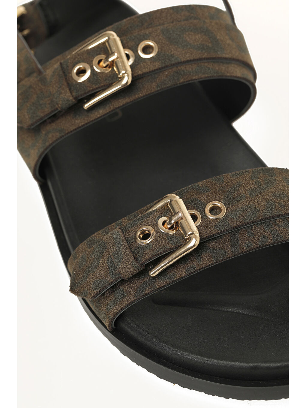 Kahverengi 26S-305 6FX Leopar Kadın Düz Sandalet-6