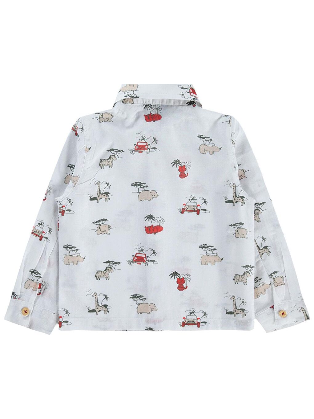 Erkek Hayvanlı Gömlek 2'Li Takım - Bej-1