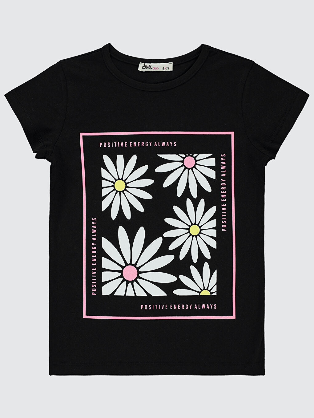Girls Kız Çocuk Tişört 6-9 Yaş Siyah