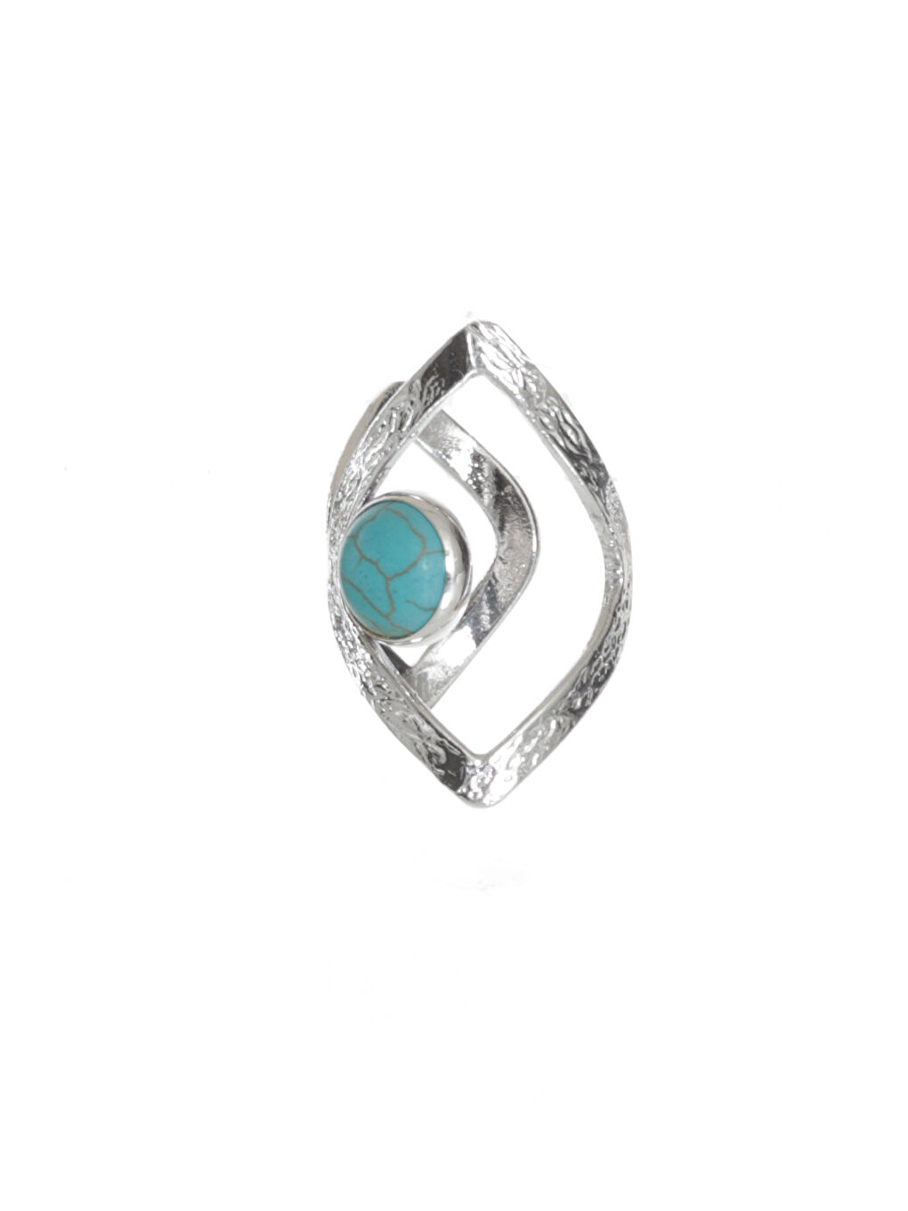 Gri Kadın Lak Gümüş Renk Kaplama Doğaltaşlı Ayarlanabilir El Yapımı Tasarım Yüzük-1