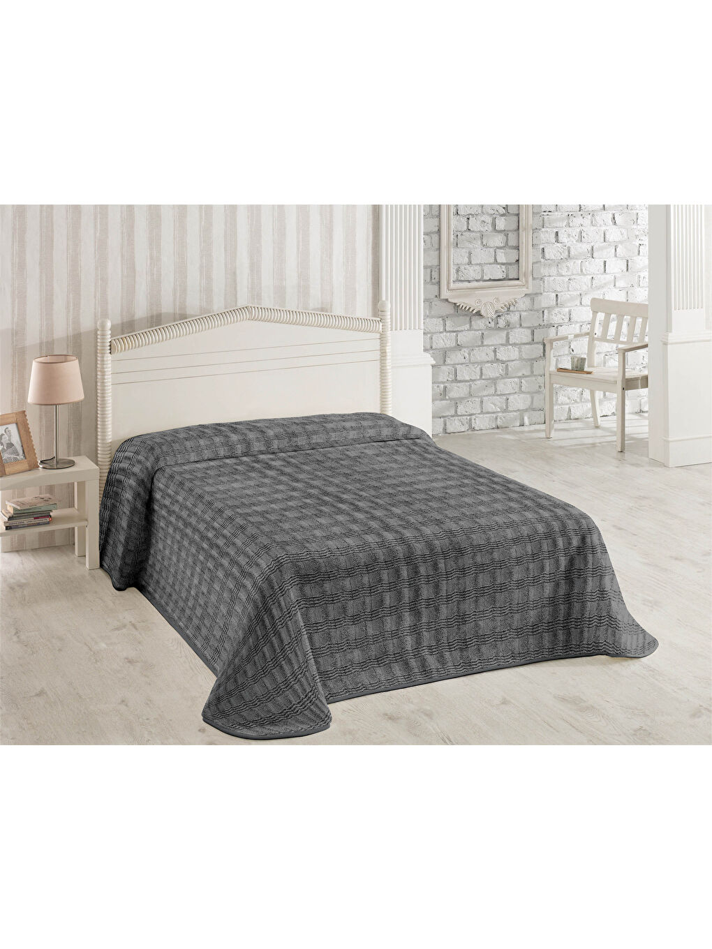 Wellsoft Accordıon Battaniye 200x220 Antrasit - Uyku Bandı Hediyeli ANTRASIT