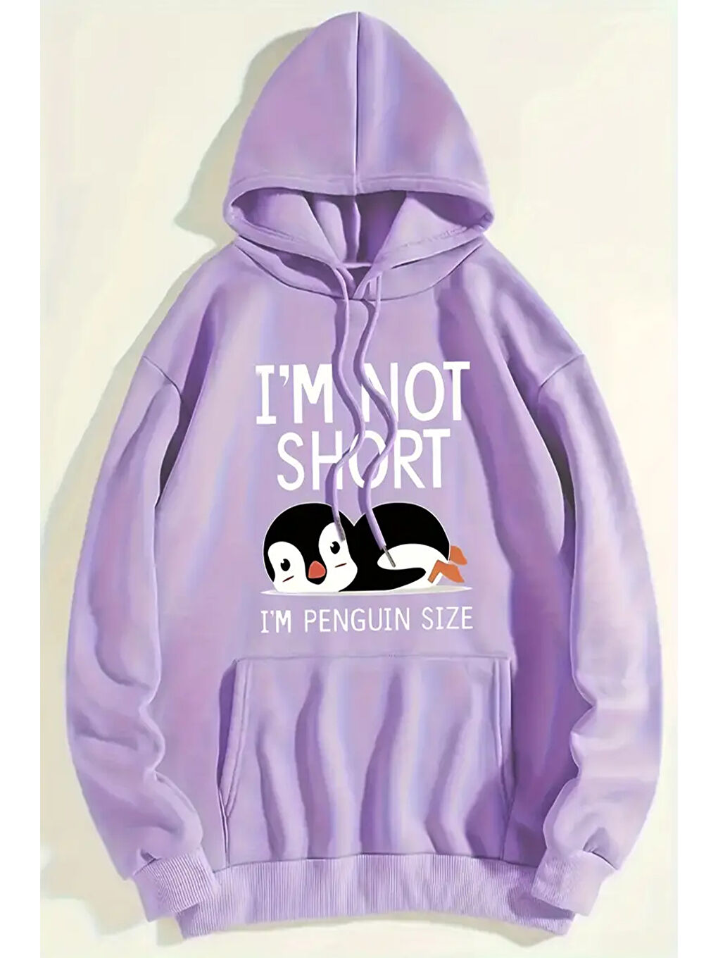 uyguntarz Açık Lila I'm Not Short Baskılı Unisex Oversize Sweatshirt