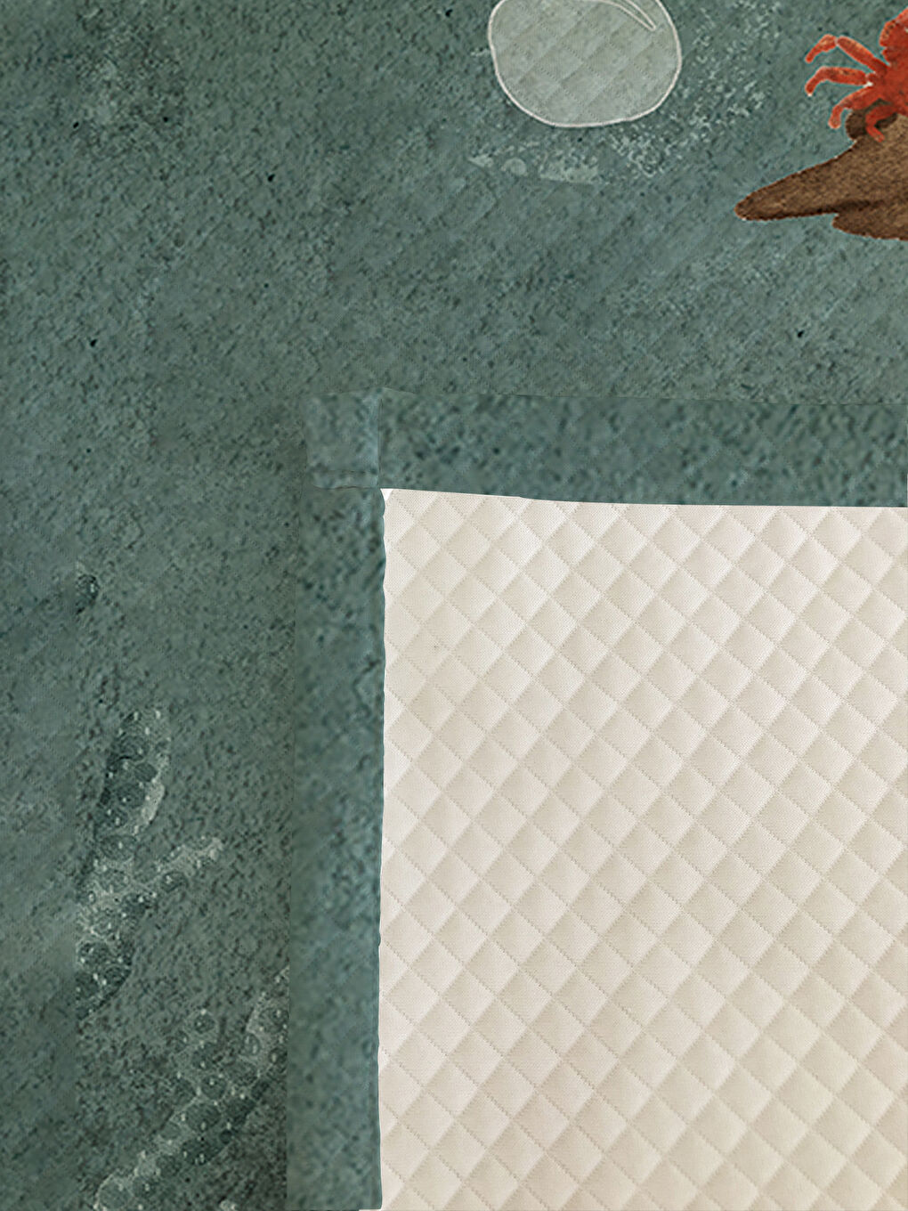 Karışık Balina Desenli Çocuk Pike Takımı - 160x220 Cm Pike 50x70 Cm Yastık Kılıfı-1