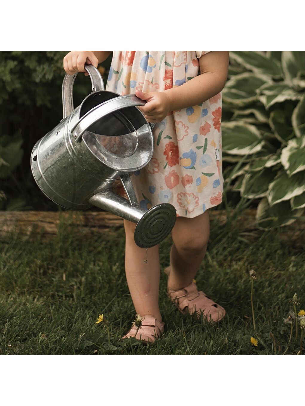 Pembe Çiçek Buketi Fırfırlı Elbise-3