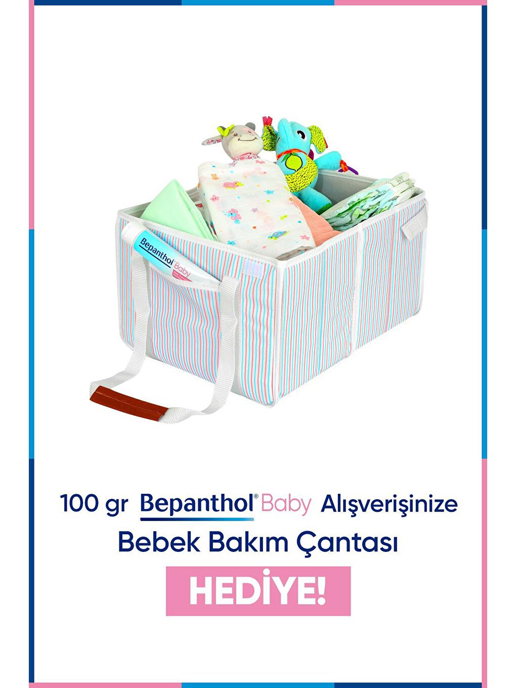 Bepanthol Beyaz-Gümüş-Açık Kahverengi Baby Pişik Önleyici Merhem 100g x3 + Bebek Bakım Çantası Hediyeli - 2