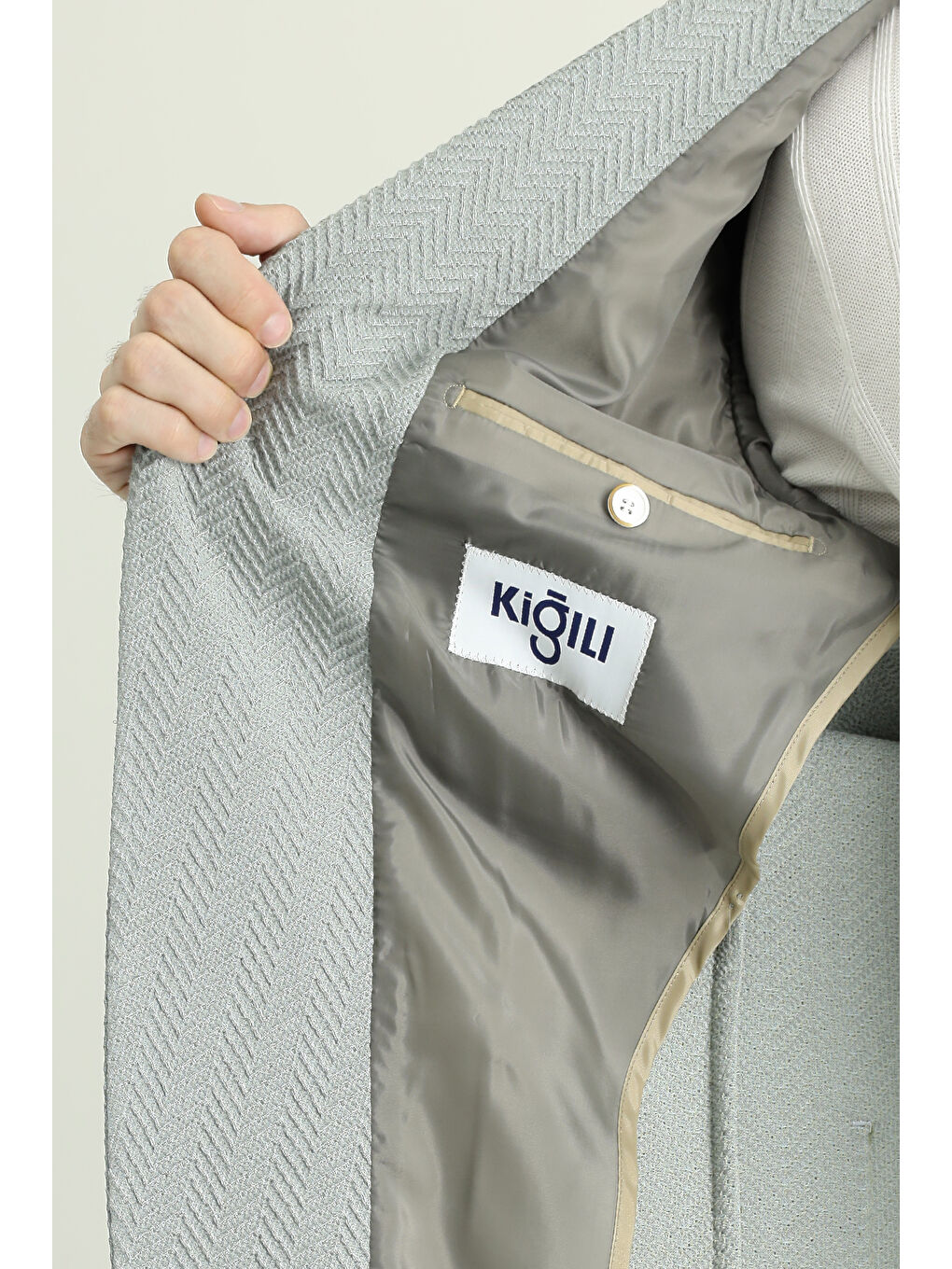 Turkuaz Slim Fit Dar Kesim Desenli Spor Ceket-5