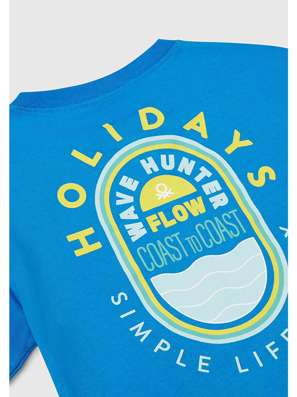 Erkek Çocuk Saks Mavi Slogan Baskılı T-Shirt-2