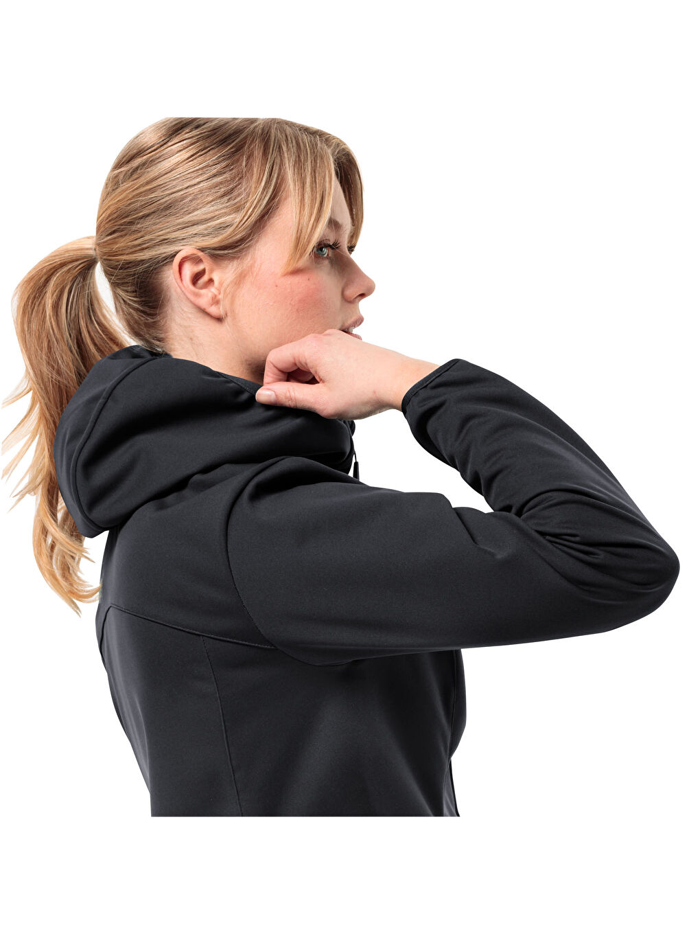 Windhain Hoody Kadın Siyah Softshell-2