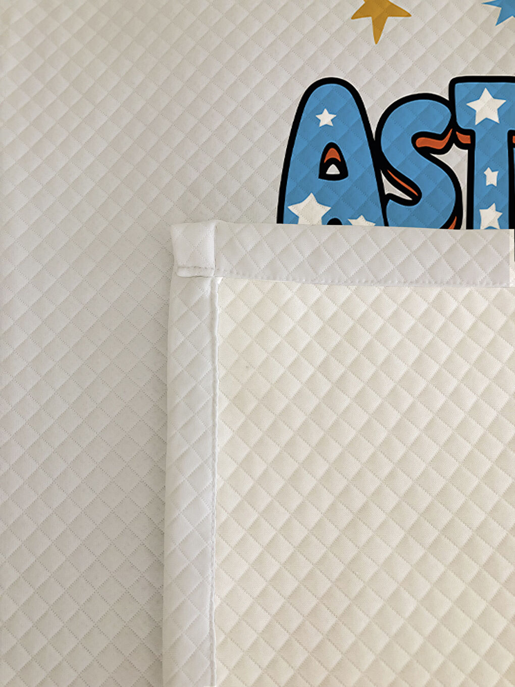 Karışık Astronot Desenli Çocuk Pike Takımı - 160x220 Cm Pike 50x70 Cm Yastık Kılıfı-1