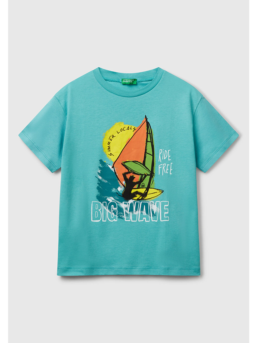 Erkek Çocuk Mint Yeşili Slogan Baskılı T-Shirt