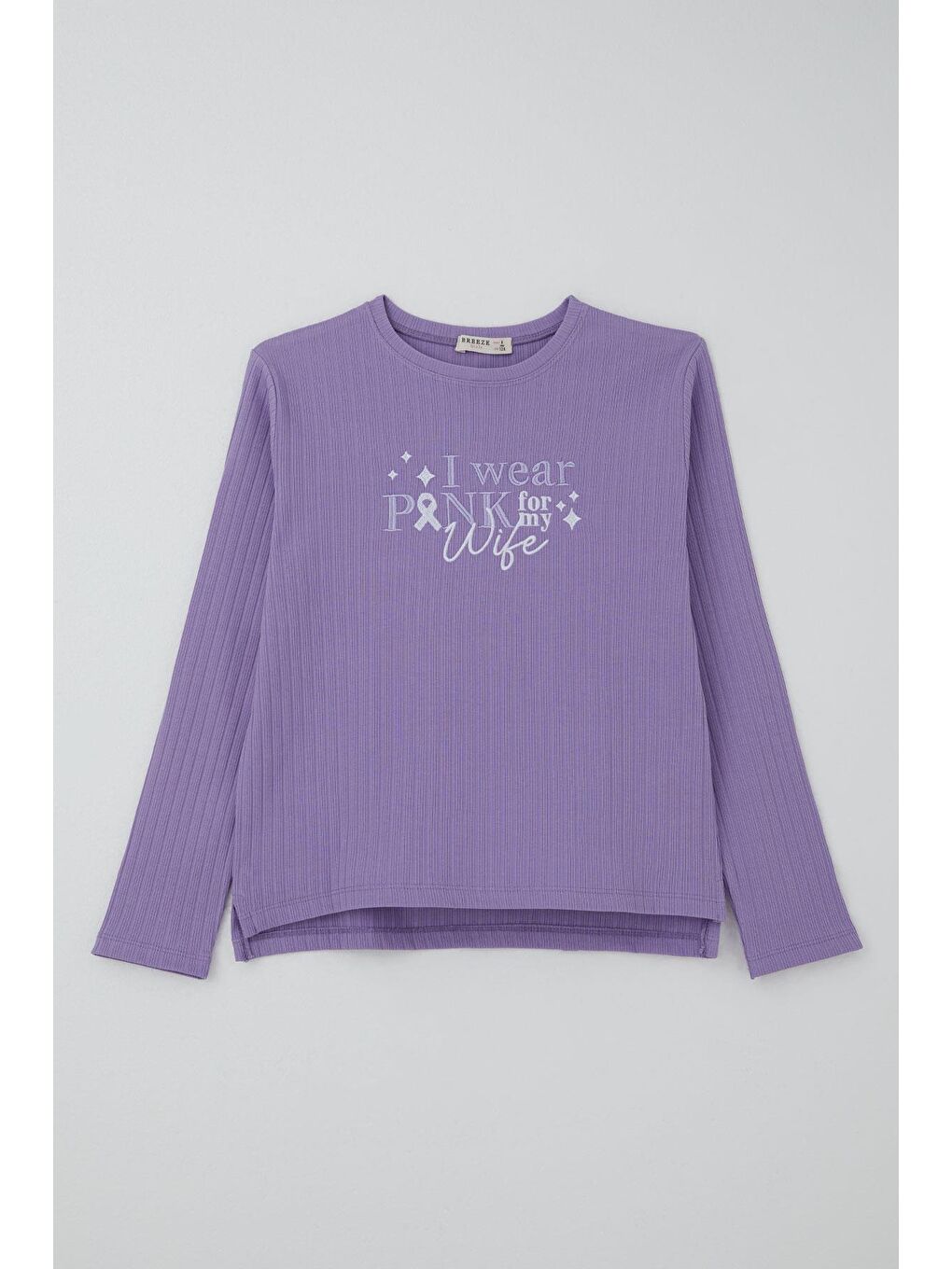 Kız Çocuk Pantolonlu Takım Yazı Nakışlı Fiyonk Detaylı Lila (4-8 Yaş)-4