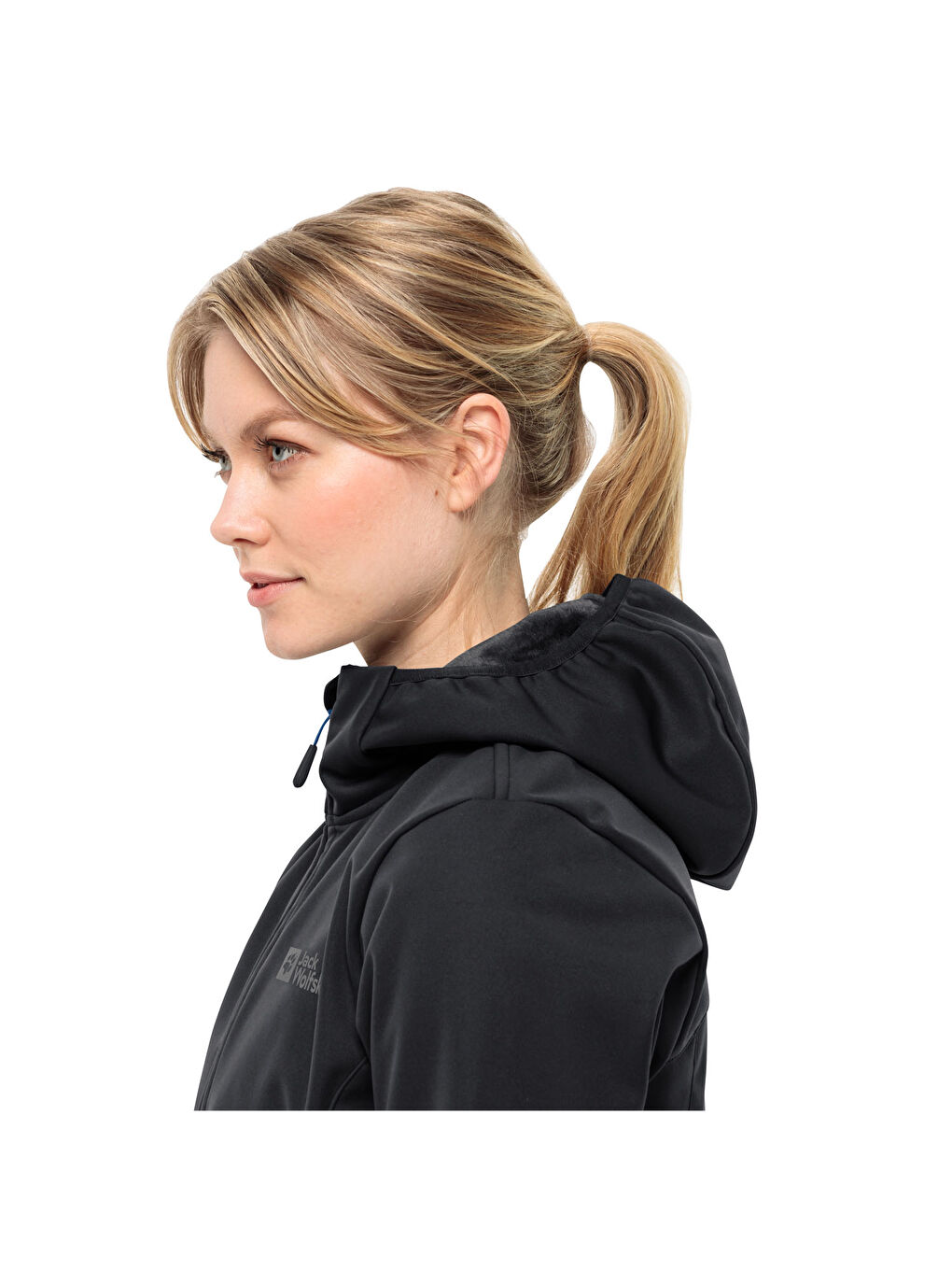 Windhain Hoody Kadın Siyah Softshell-3