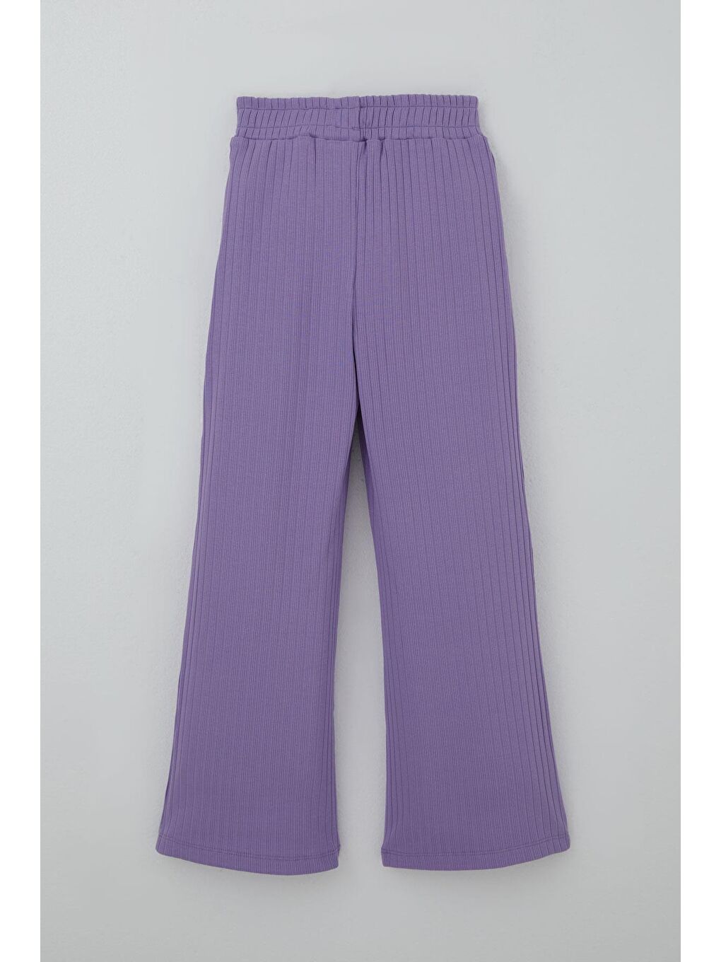 Kız Çocuk Pantolonlu Takım Yazı Nakışlı Fiyonk Detaylı Lila (4-8 Yaş)