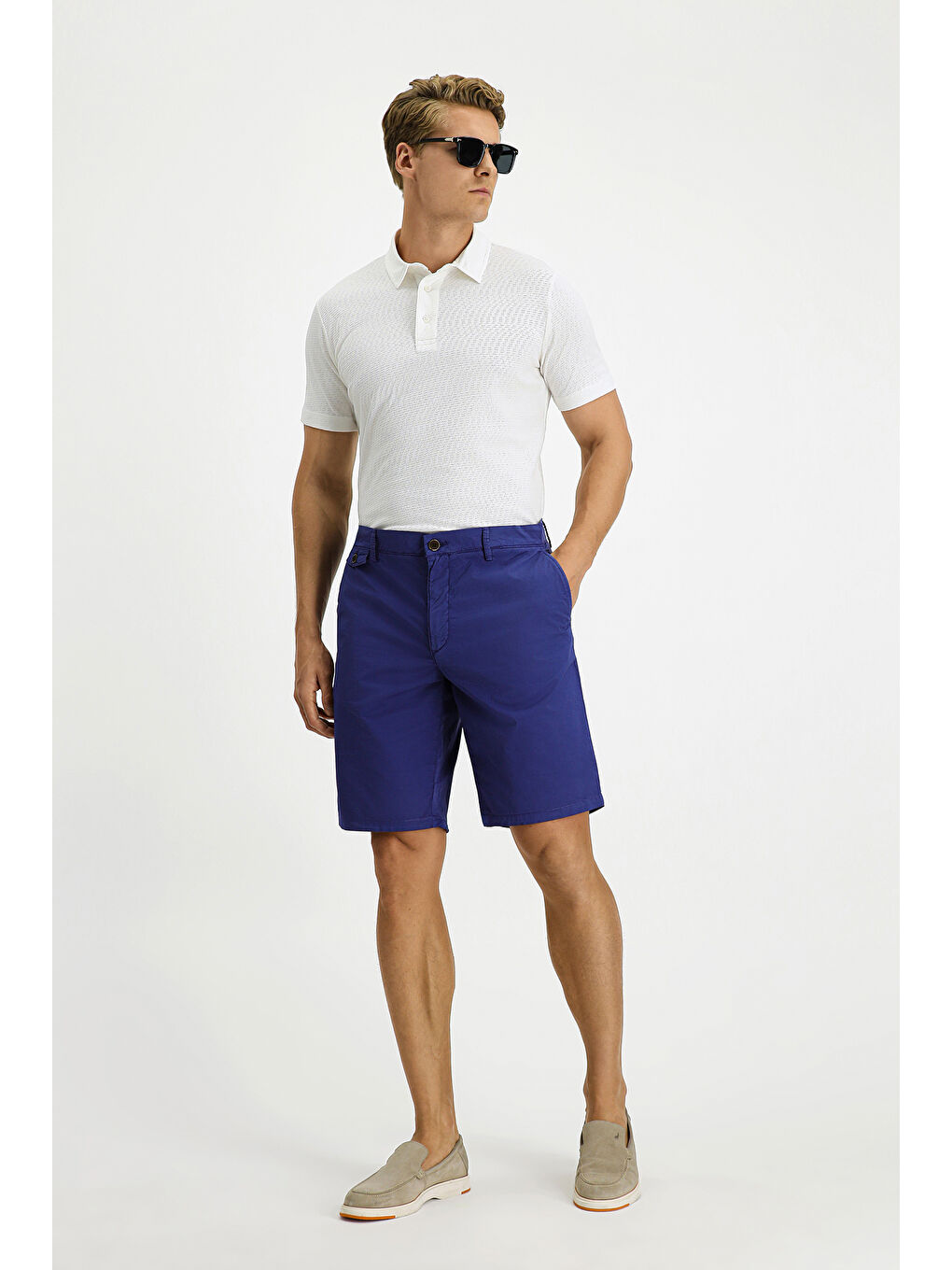Lacivert Regular Fit Pamuklu Bermuda Şort-1