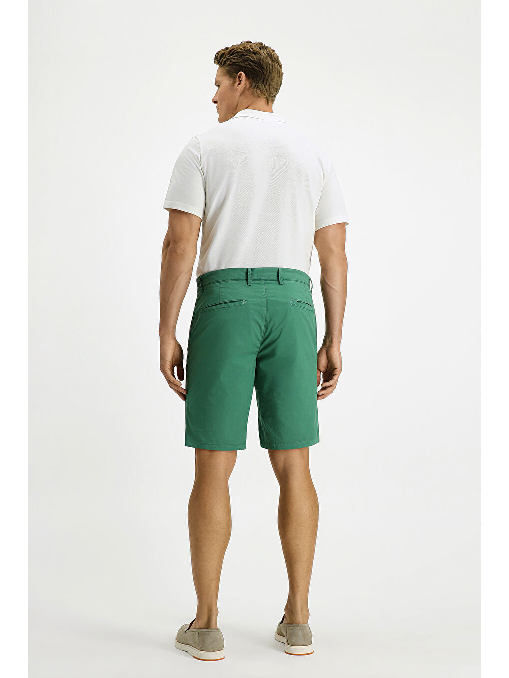 Petrol Regular Fit Pamuklu Bermuda Şort-2