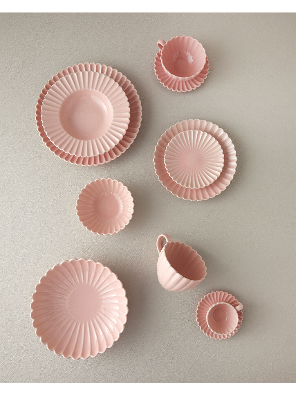 Pembe Fiore New Bone China Çukur Tabak Pudra-3