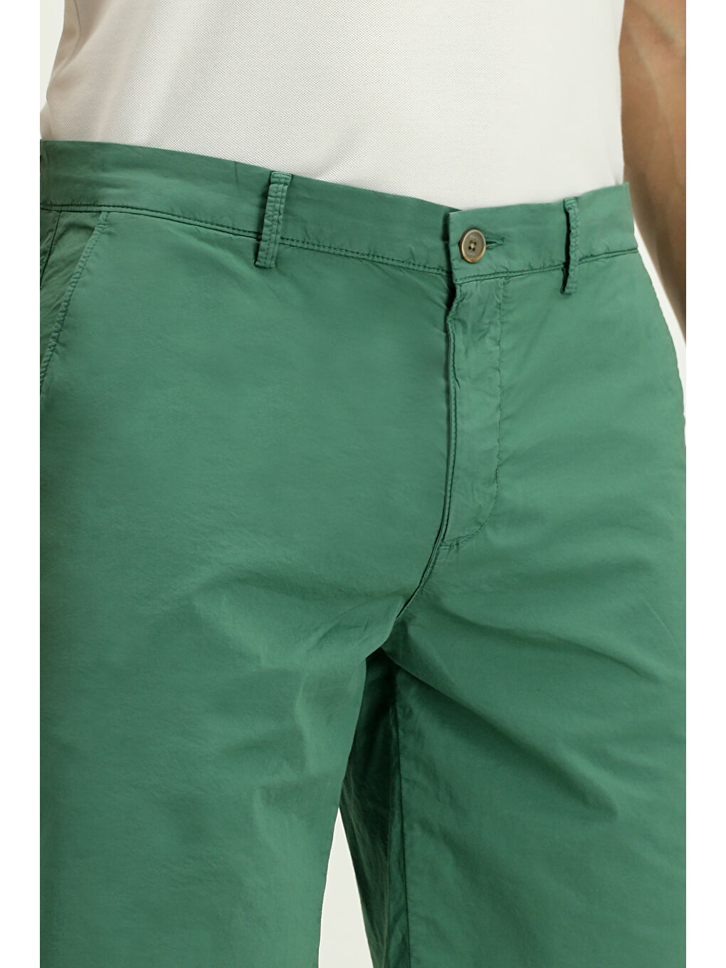 Petrol Regular Fit Pamuklu Bermuda Şort-3