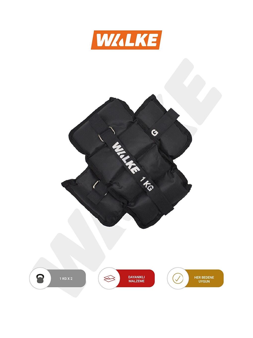 Siyah El Ayak Bilek Kas Güçlendirici Ağırlık Seti Kum Ağırlık Torbası 2 X 1 Kg-1