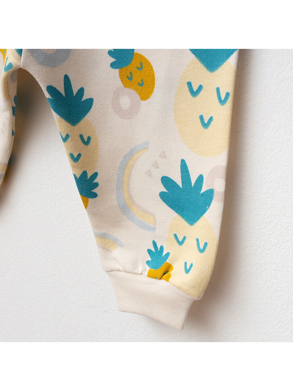 Sarı Kız Bebek Ananas Desenli % 100 Pamuk Sweatshirt Pantolon 2 'li Alt Üst Bebek Takımı 3 Ay-36 Ay-1