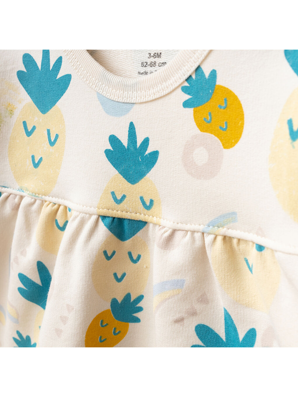 Sarı Kız Bebek Ananas Desenli % 100 Pamuk Sweatshirt Pantolon 2 'li Alt Üst Bebek Takımı 3 Ay-36 Ay-2