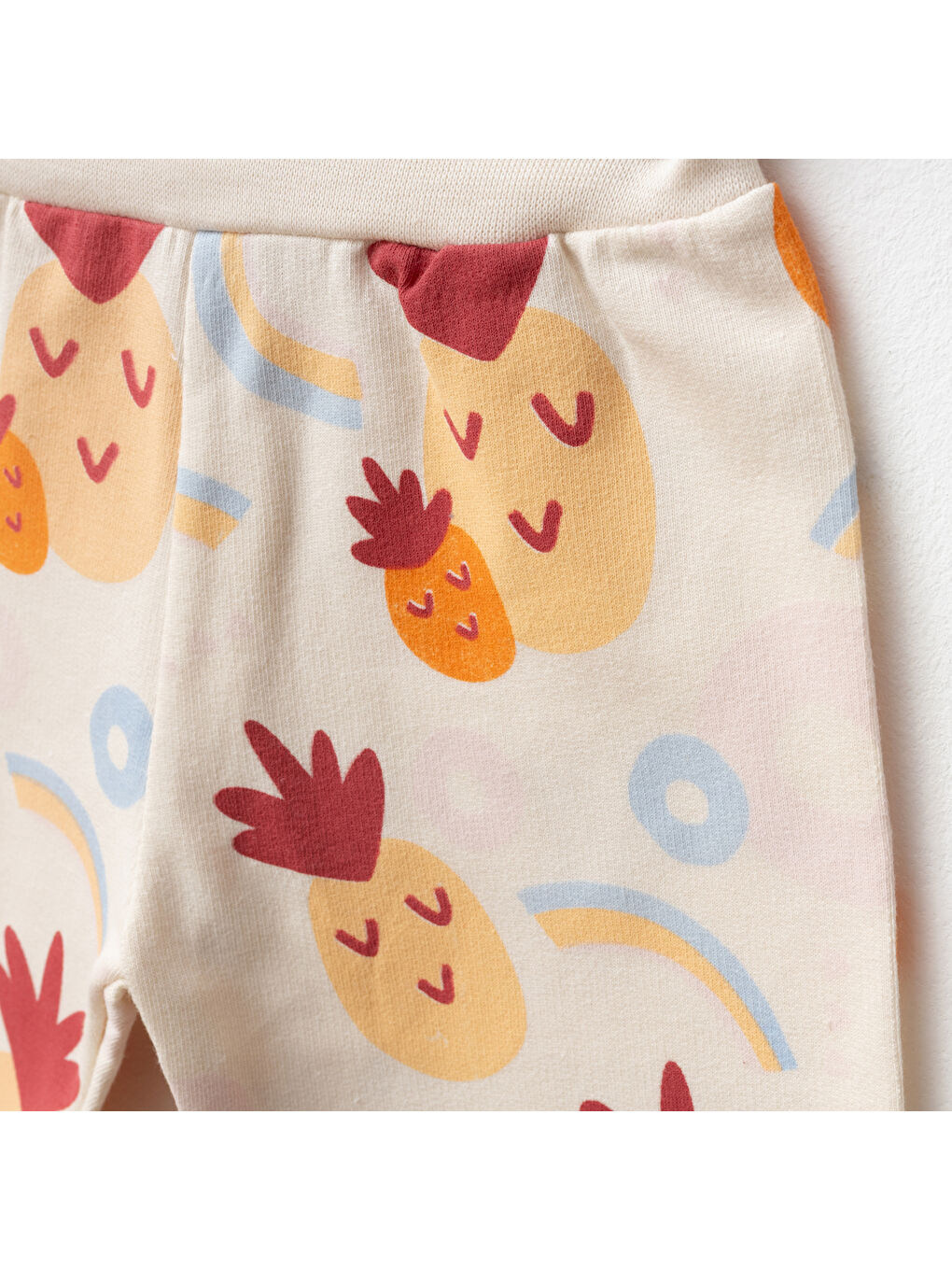 Turuncu Kız Bebek Ananas Desenli % 100 Pamuk Sweatshirt Pantolon 2 'li Alt Üst Bebek Takımı 3 Ay-36 Ay-1