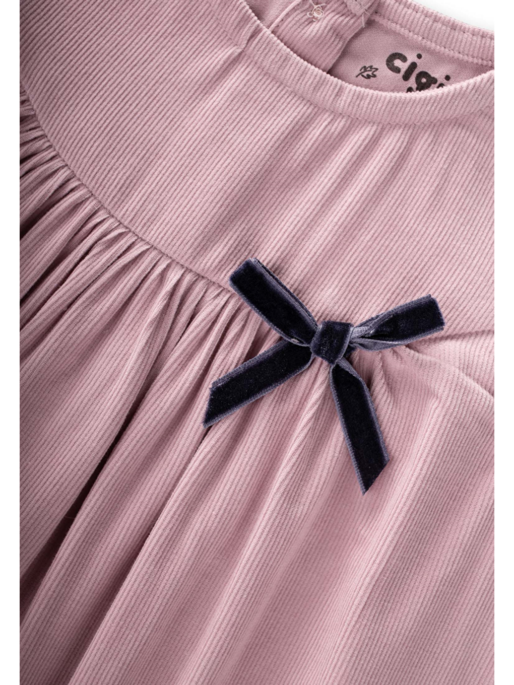 Mor Kadife Jile Elbise 0-7 Yaş Leylak-2