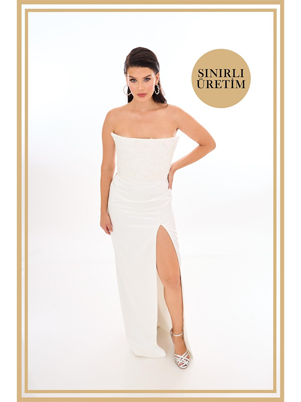 Limited Edition | Lady Beyaz Uzun Elbise-3