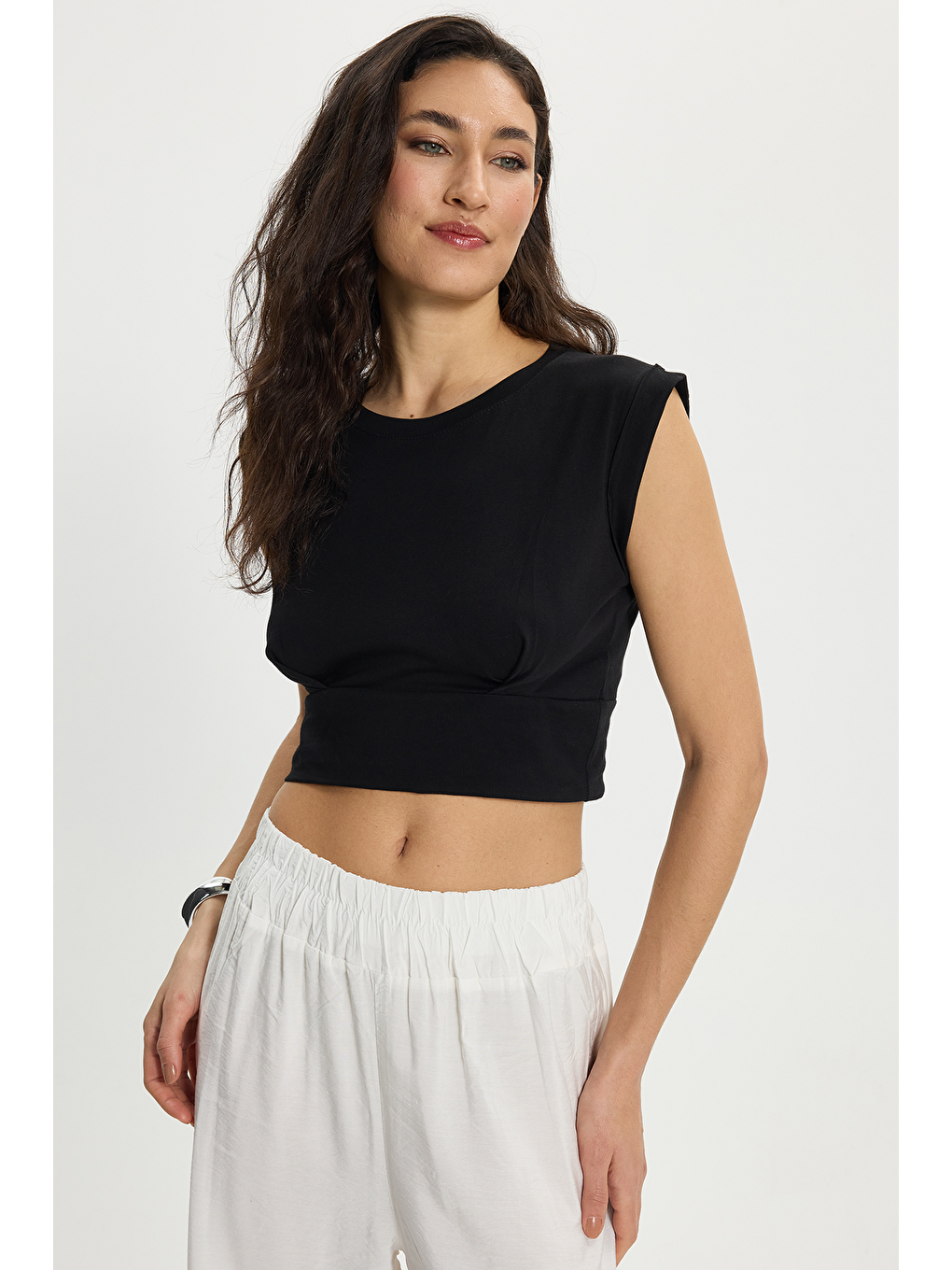 Siyah Kadin Kisa Pİlelİ Rdn-2320 Crop-4