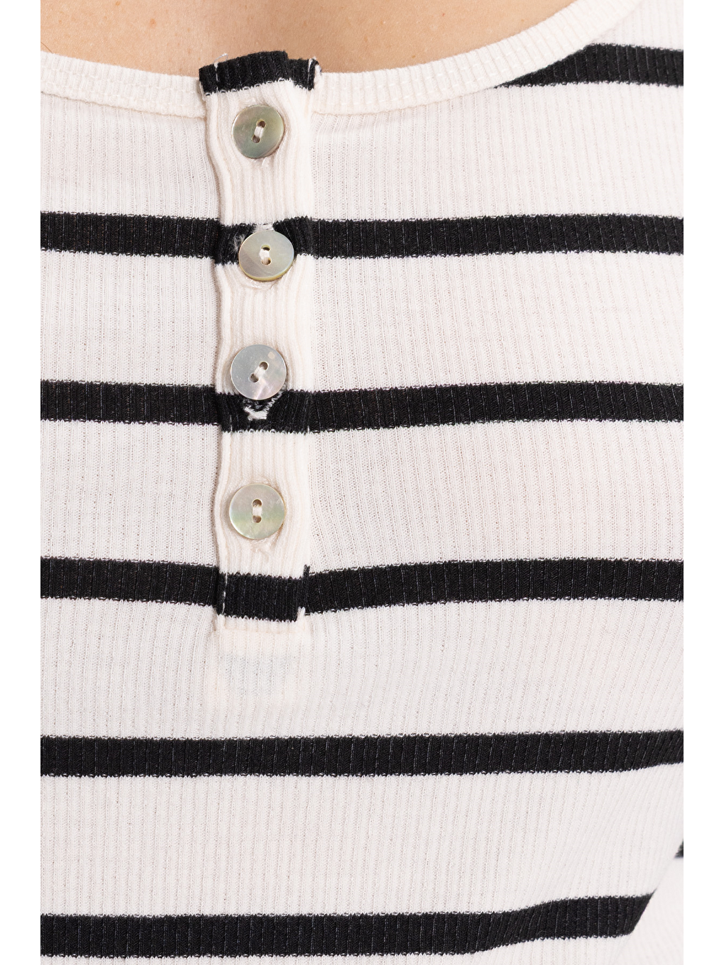 Kadın Slim Fit Dar Kesim Pamuklu Askılı Kare Yaka Çizgili Beyaz Crop-4