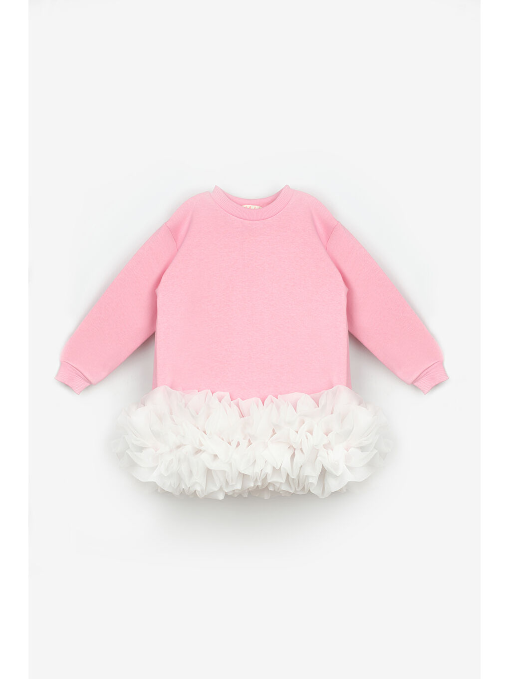 Pembe  Etek Ucu Fırfırlı Kız Çocuk Elbise - Alix-4