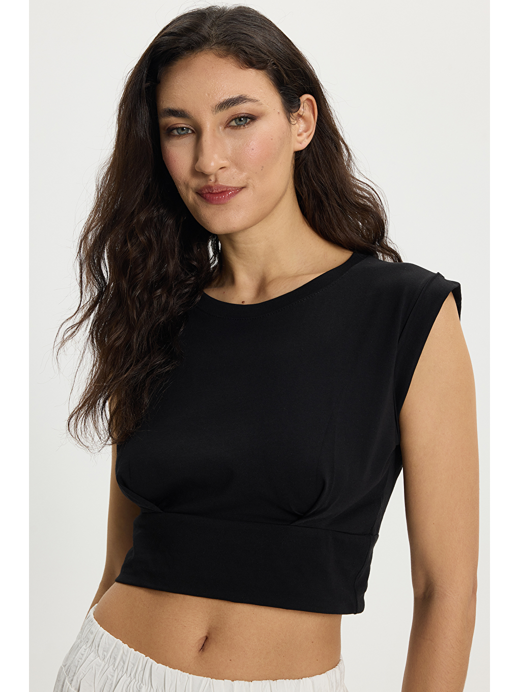 Siyah Kadin Kisa Pİlelİ Rdn-2320 Crop-7