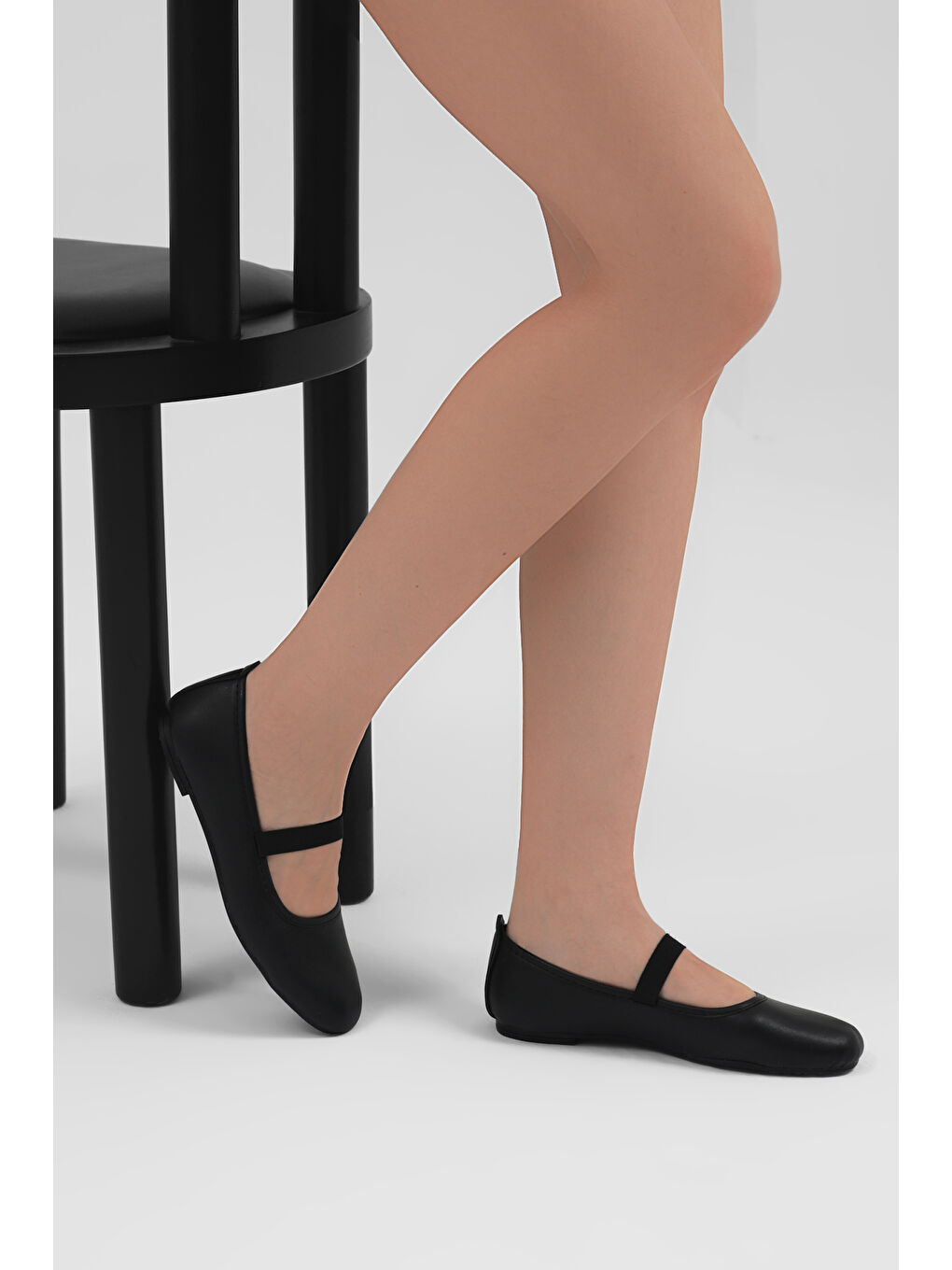 Kadın Siyah Siyah Kadın Kemer Bantlı Günlük Rahat Babet-2