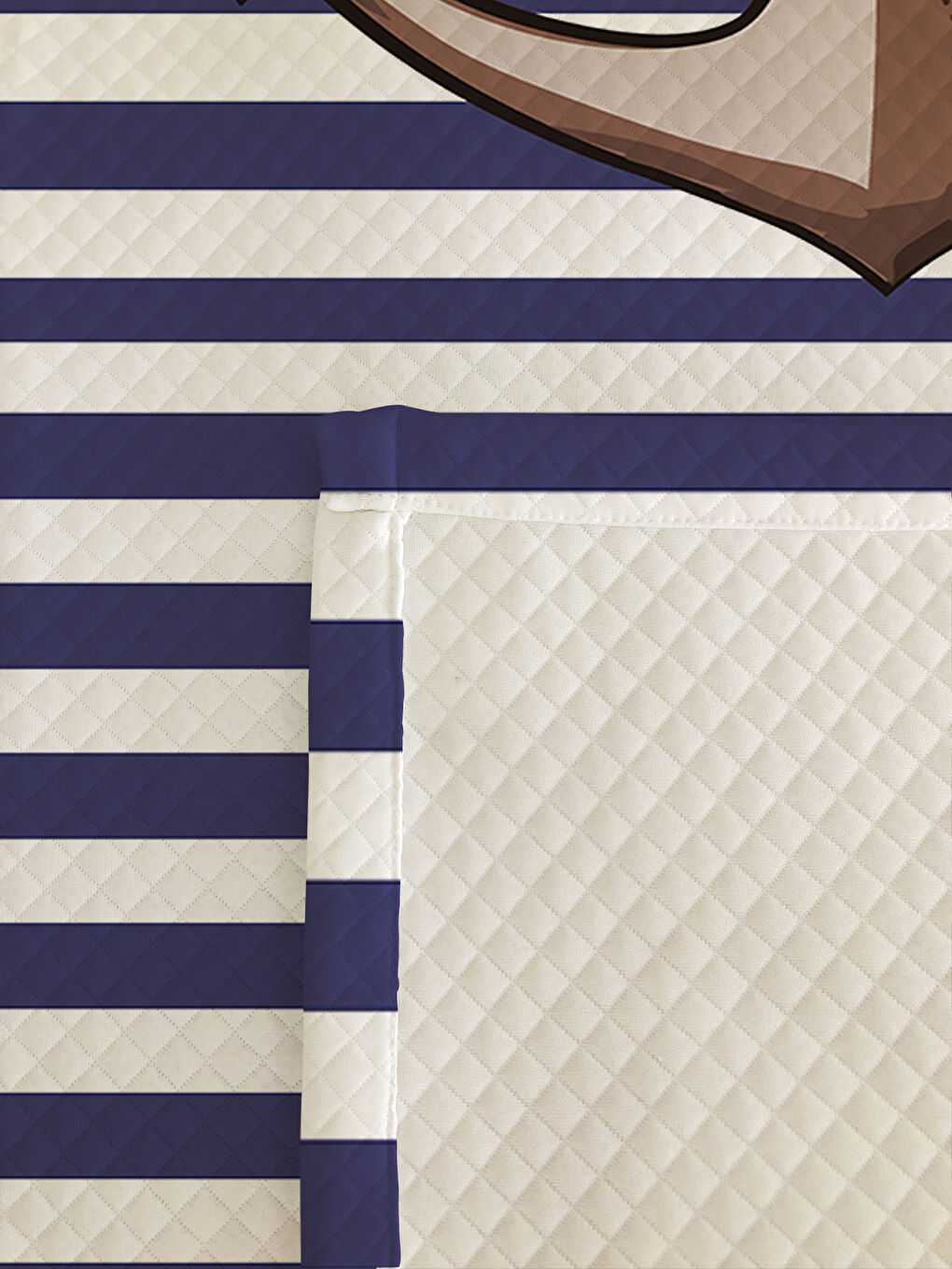 Karışık Çapa Desenli Çocuk Pike Takımı - 160x220 Cm Pike 50x70 Cm Yastık Kılıfı-1