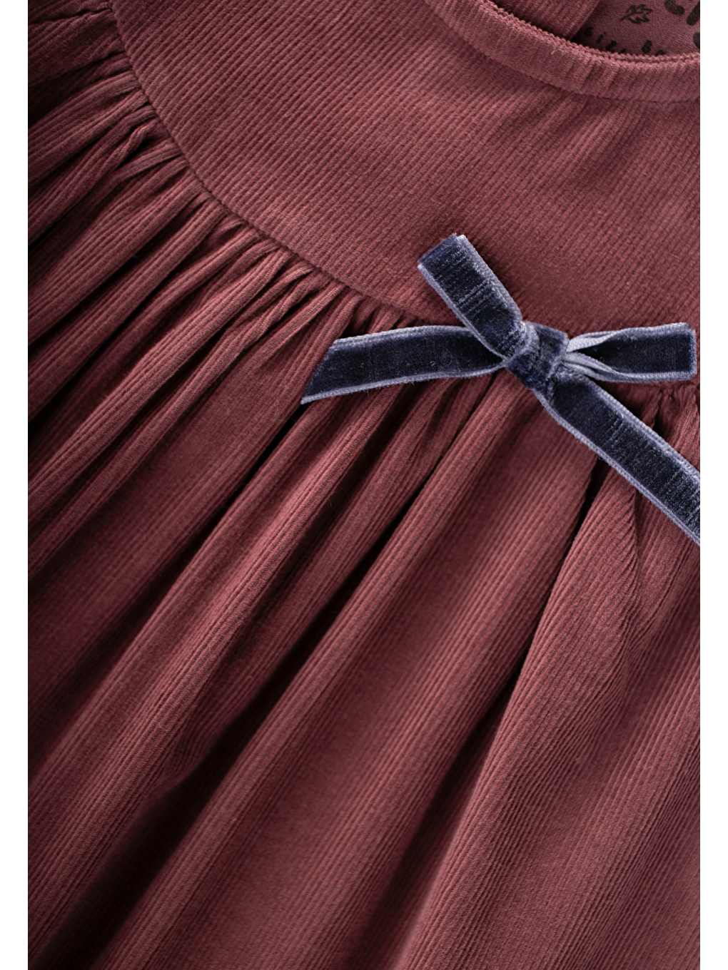 Kadife Jile Elbise 0-7 Yaş Bordo-2