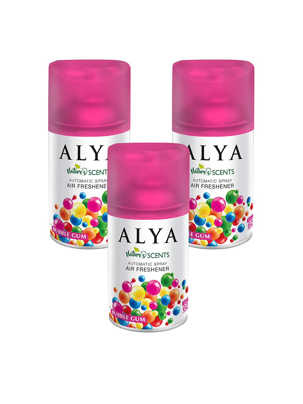 Alya Karışık Nature's Scents Bubble Gum Oda Kokusu Yedek Makine Spreyi 250 ml x3 adet