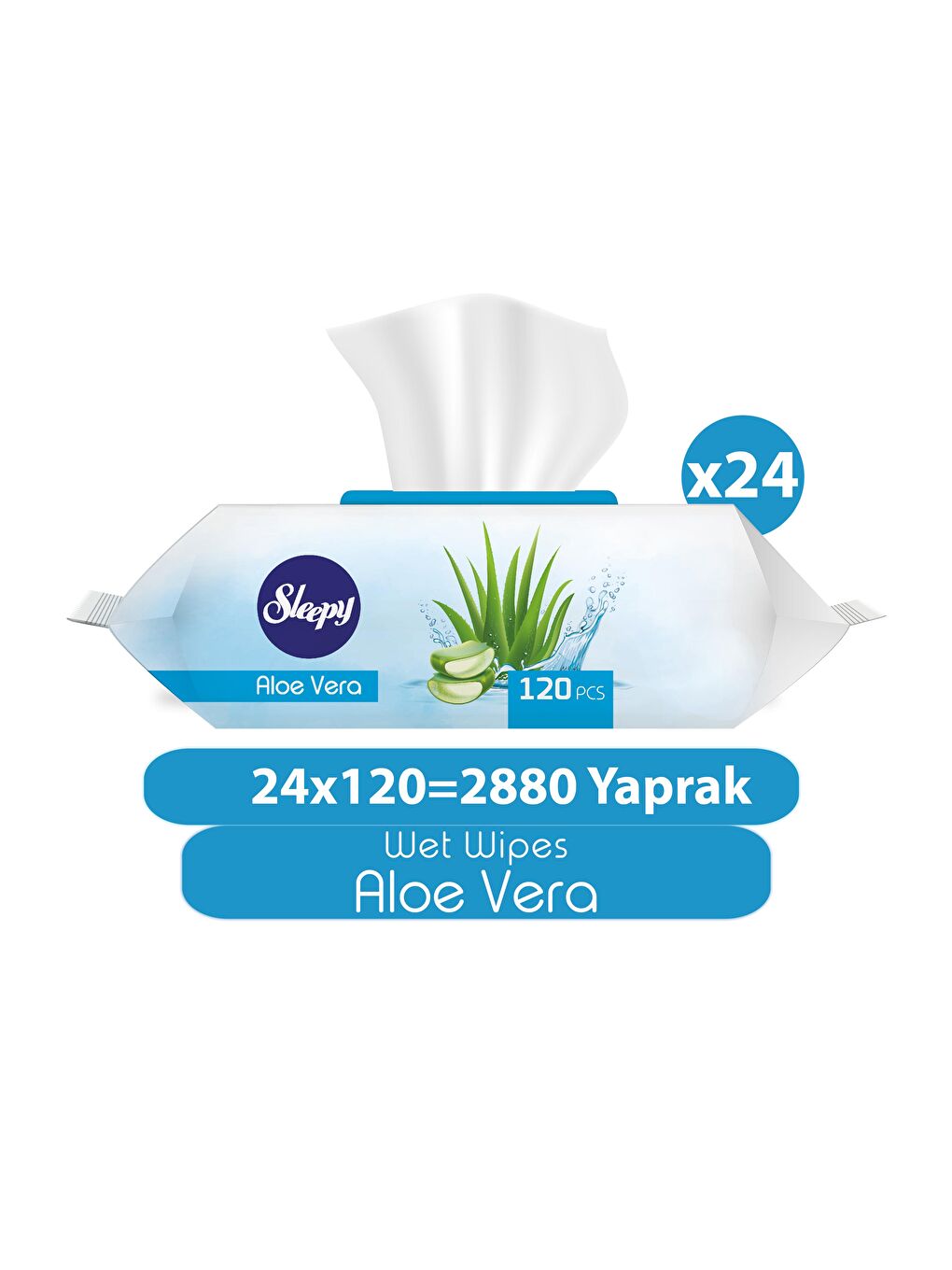 Aloe Vera Islak Havlu 24x120 (2880 Yaprak)
