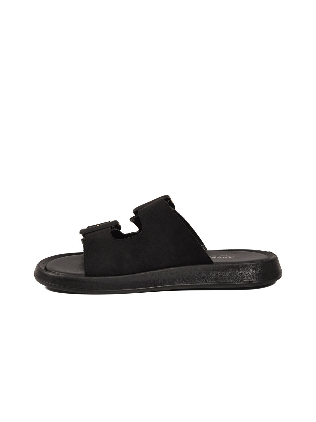 Siyah Süet Çift Bantlı Hafif Kadın Terlik 513089 Z-3