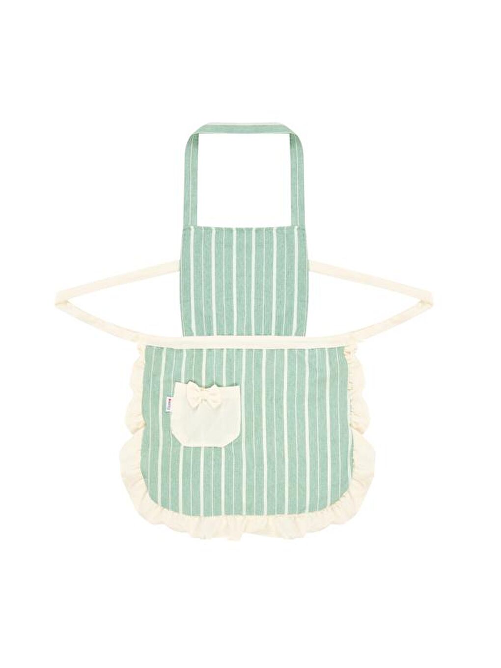 Soft Çizgili Fırfırlı Mutfak Önlüğü - Yeşil - 45x65 cm