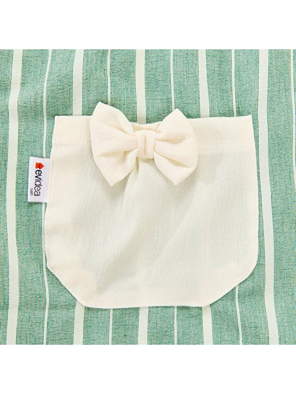 Soft Çizgili Fırfırlı Mutfak Önlüğü - Yeşil - 45x65 cm-3