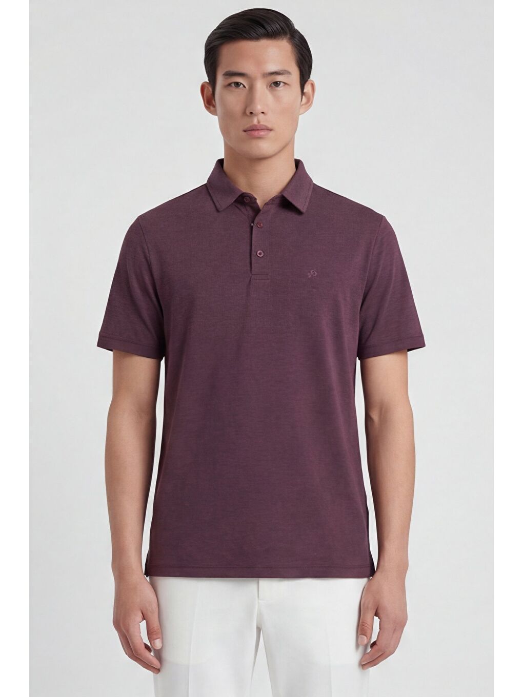 Erkek Bordo Standart Fit Polo Yaka Tişört – Kısa Kollu