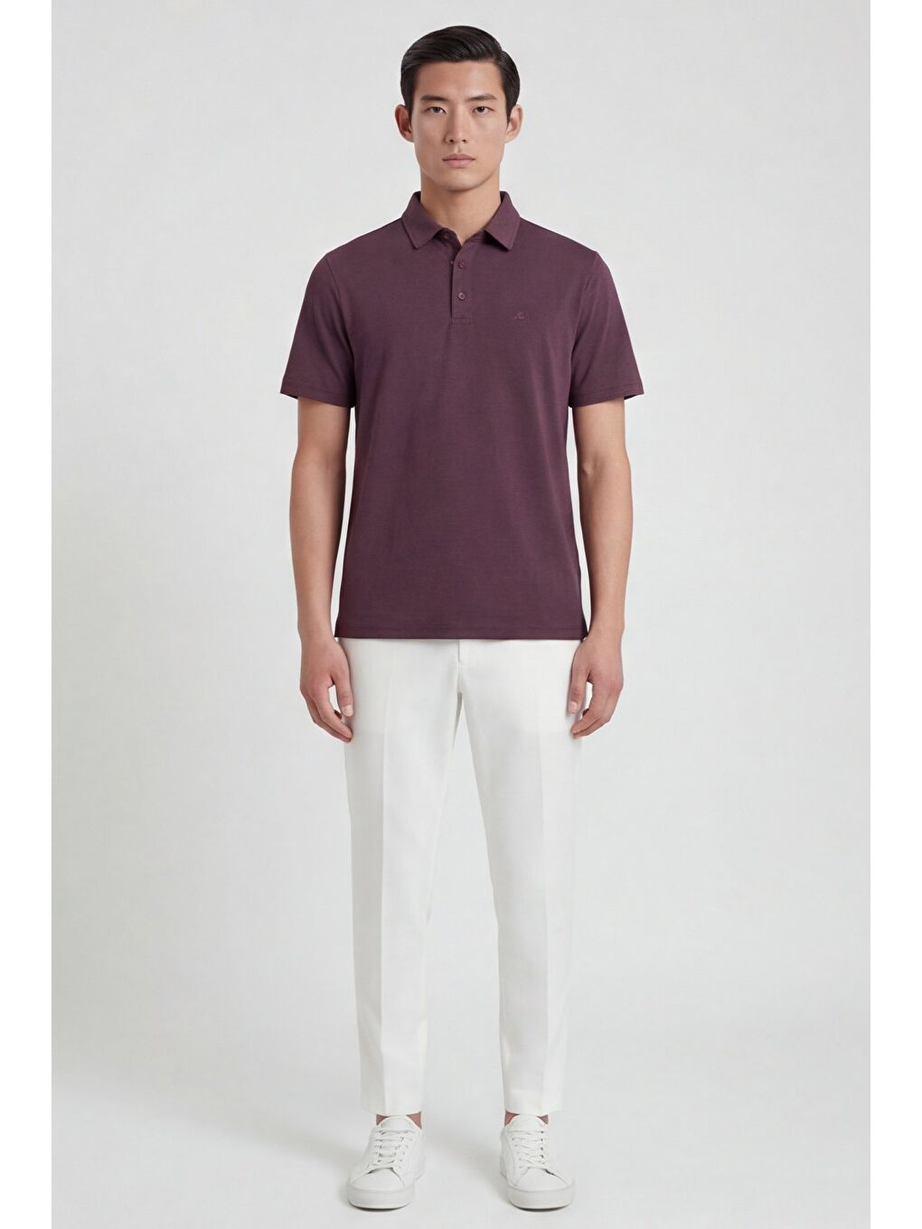 Erkek Bordo Standart Fit Polo Yaka Tişört – Kısa Kollu-1