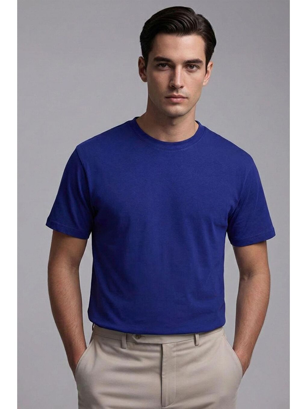 Mavi Giotelli Saks Regular Fit %100 Pamuk Bisiklet Yaka Erkek Tişört-0